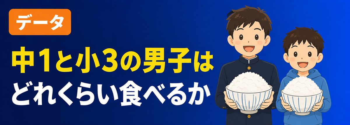 データ。中1と小3の男子はどれくらい食べるか