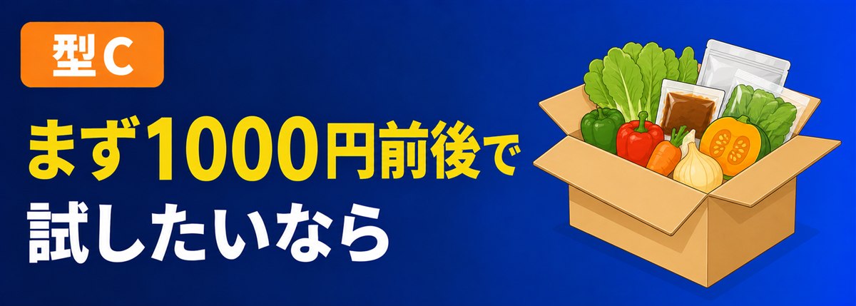型C。まず1000円前後で宅食を試したいなら
