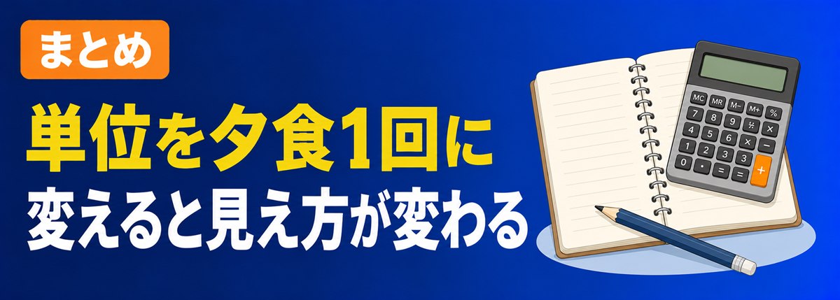 まとめ。単位を夕食1回に変えると見え方が変わる