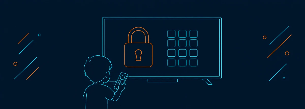 Fire TV Stickの機能制限で子どもの購入を防ぐイメージのイラスト