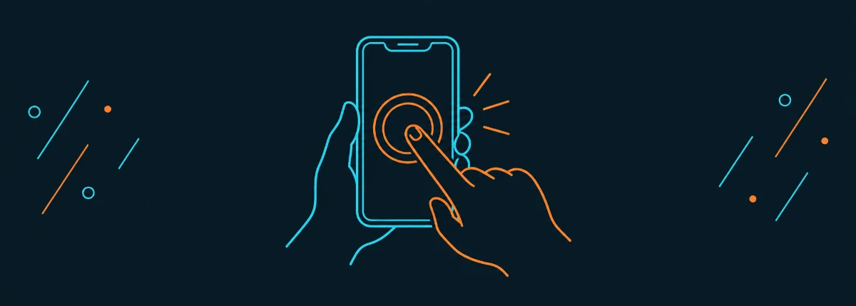 スマートフォンの画面で解約ボタンを押すイラスト